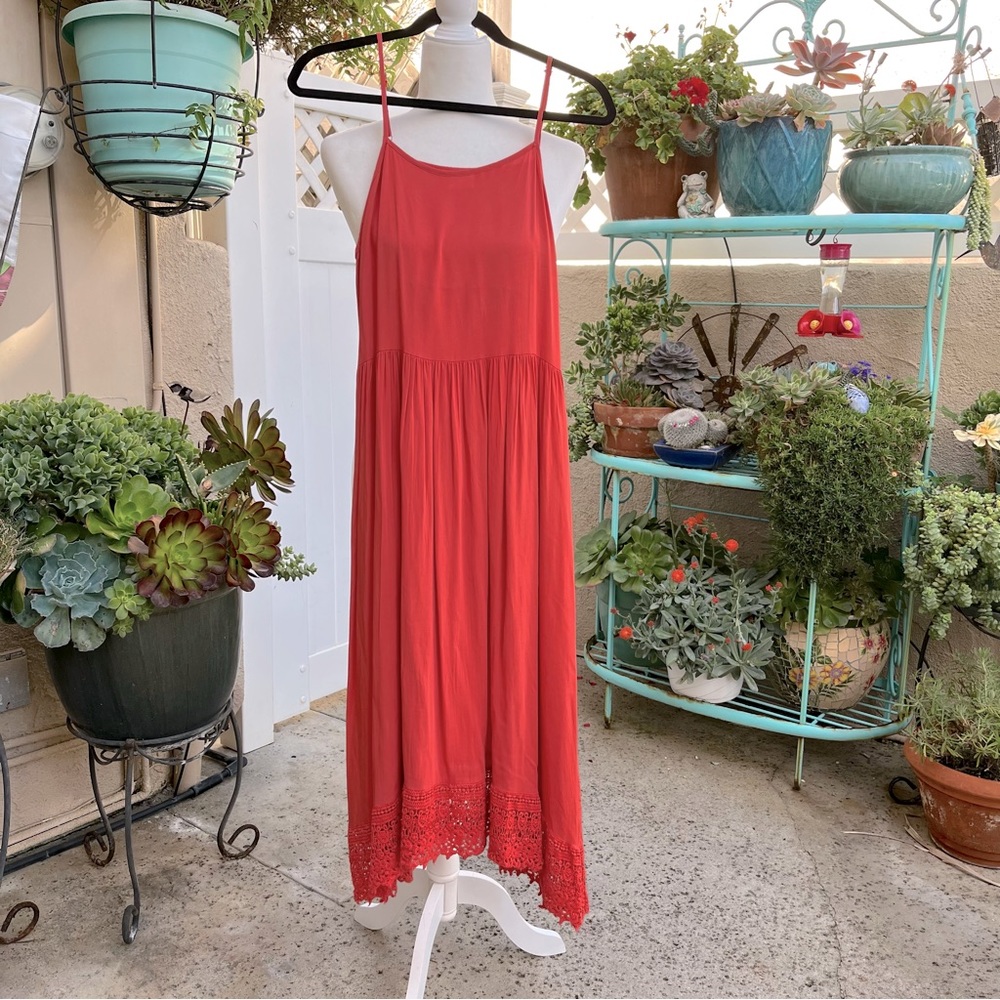 Free People  Macrame Midi Dress Size XS